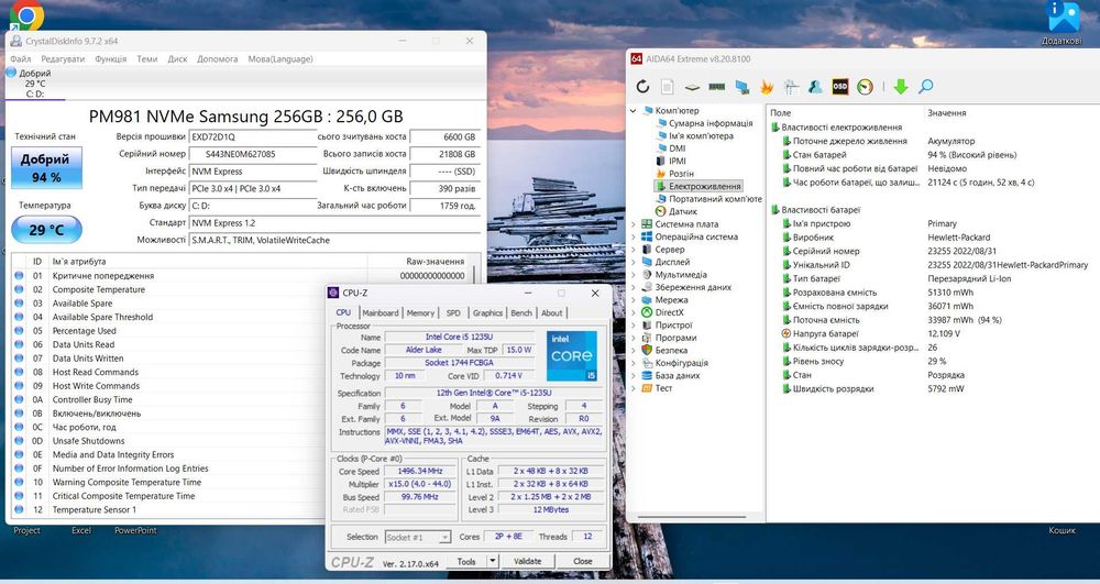 10 ядерний HP 650 g9 16GB 15.6" FHD IPS Core i5-1235U 256GB SSD Клавіатура з підсвічування + гравіювання