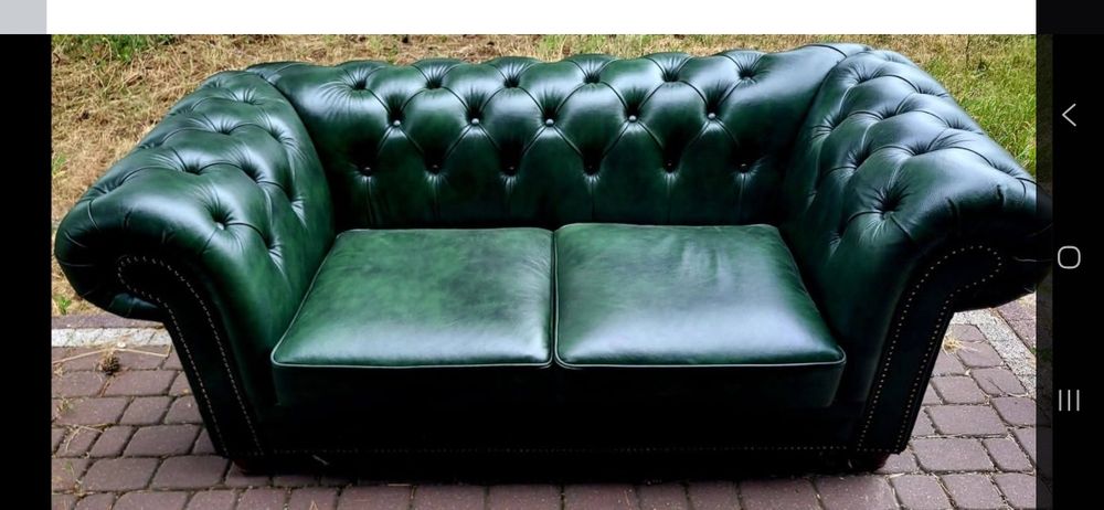 sofa Chesterfield skóra naturalna -10%