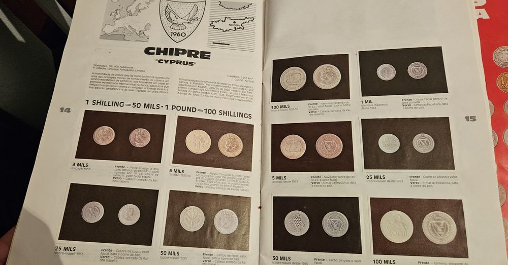 Coleção de cromos moedas da europa