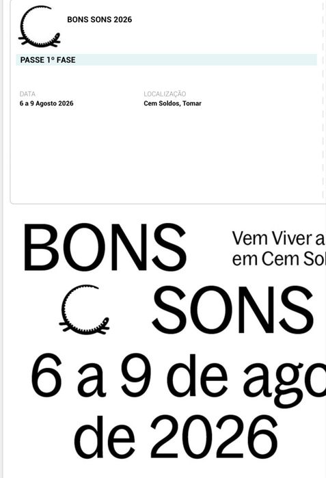 2 bilhetes gerais fisicos para festival bons sons