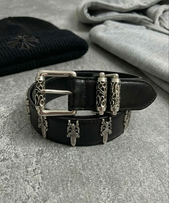 Ремінь Chrome Hearts чорний | Хром Хартс Sk8 ремень