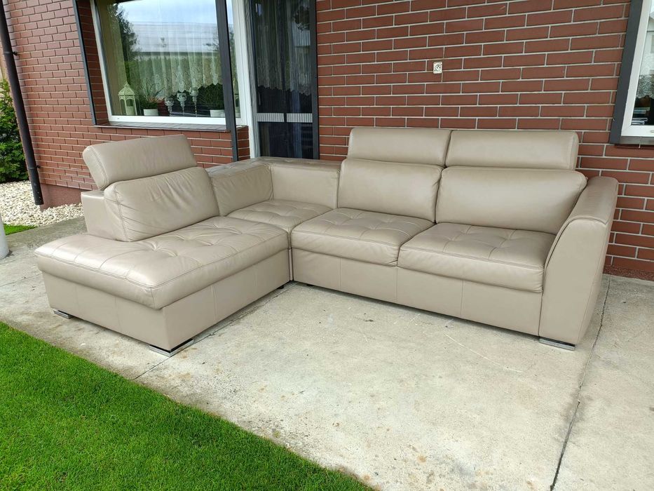 Sprzedam narożnik ze skory -Skóra -skórzany –skórzana -skórzane