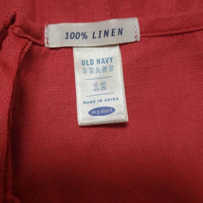 czerwona lniana spódnica Old Navy L