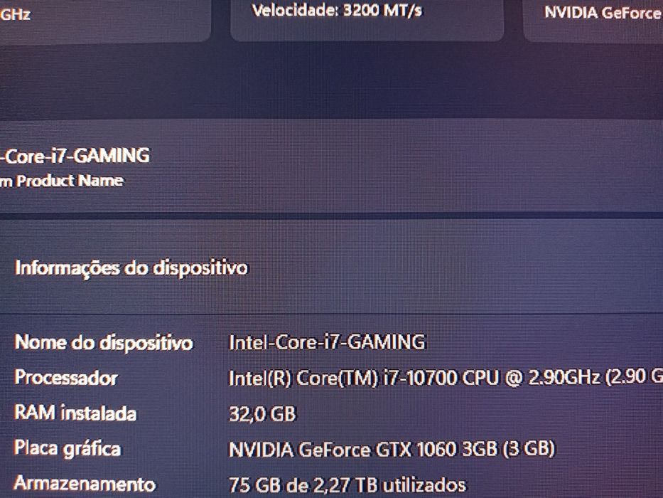 PC Computador Gaming 10ª-Geração