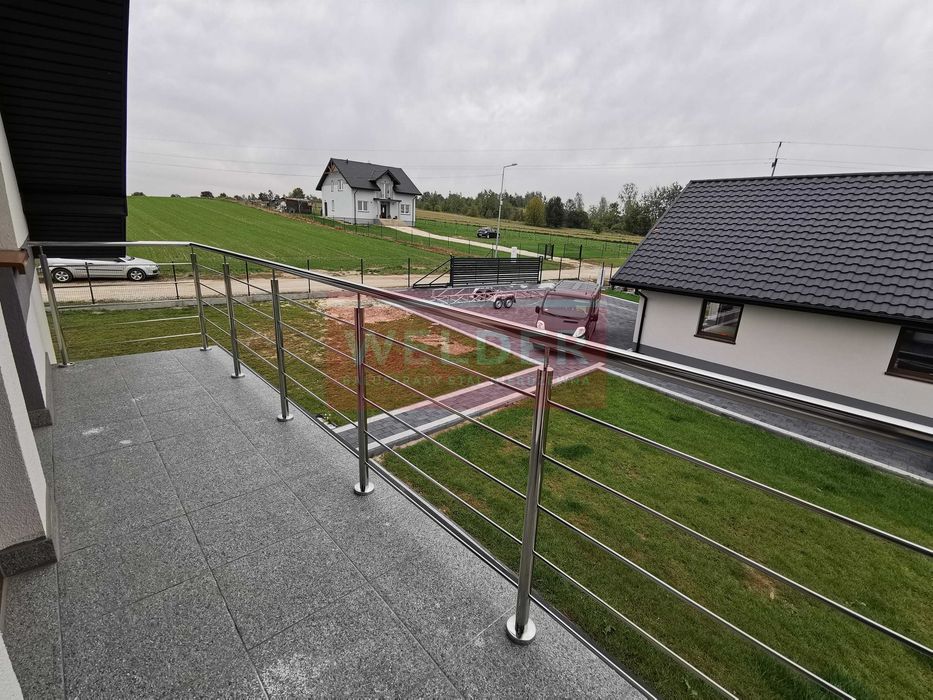 Balustrada Portfenetr Nierdzewna Szkło Balkon Harfa Malowana