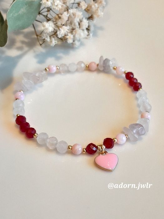 Kamienie naturalne Kwarc różowy Rubin Serduszko