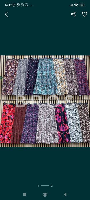 Spodnic w kwiaty midi