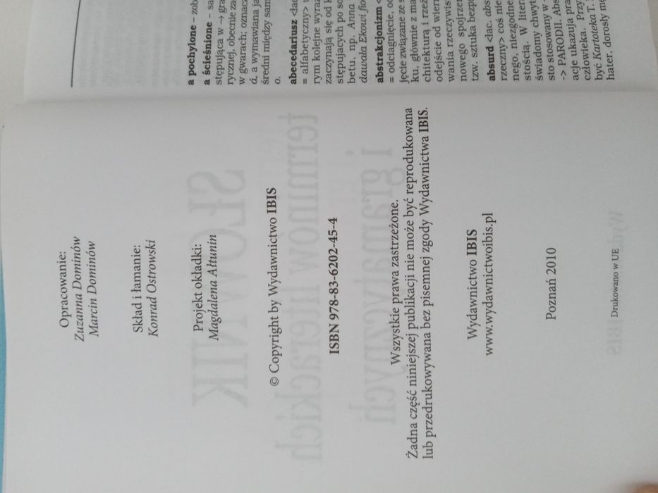 Słownik terminów literackich i gramatycznych