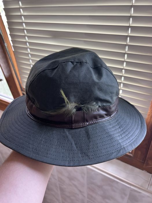 Шляпка капелюх панама ваксована Barbour tweedmill хакі для полювання