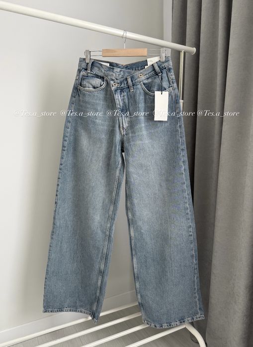 Джинси zara wide leg на запах