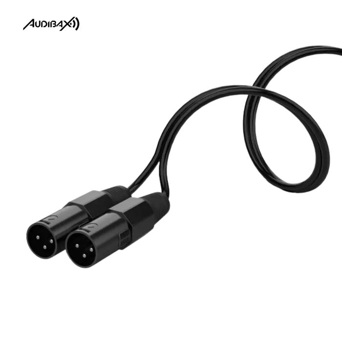 Audibax Silver Black Cable 2 XLR macho para 1 XLR fêmea 15 cm