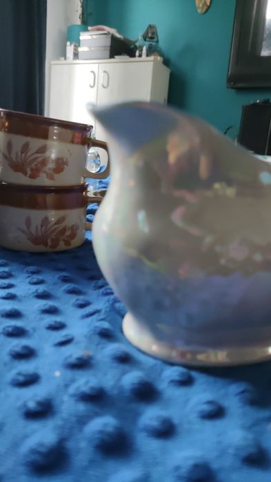 Sosierka PRL perłowa unikat 500 ml ozdobna porcelana