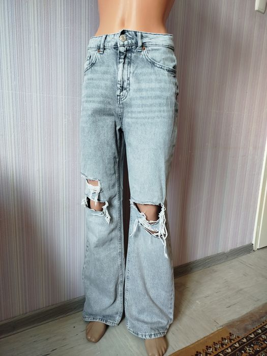 Трендовые Wide Leg джинсы FB Sister | Идеальный Light Grey | XS