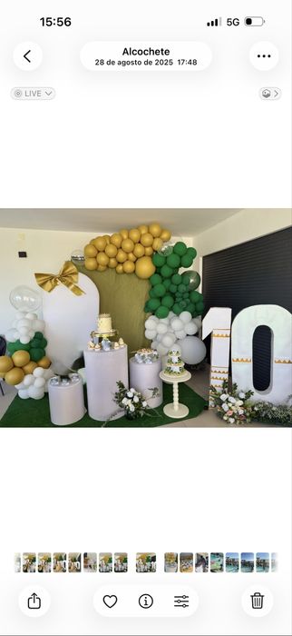 Decoração e aluguer de materiais para festa