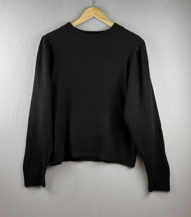 sweter czarny puszysty oversize klasyczny miękki XL