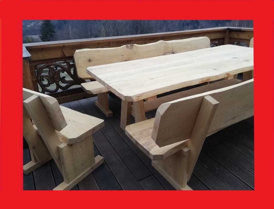 WYPRZEDAŻ! Góralskie Meble Ogrodowe z litego drewna, meble do ogrodu