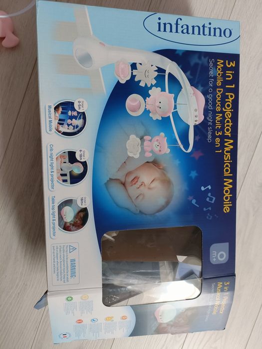 INFANTINO Projektor - Muzyczna Karuzela 3w1 Pudrowy róż