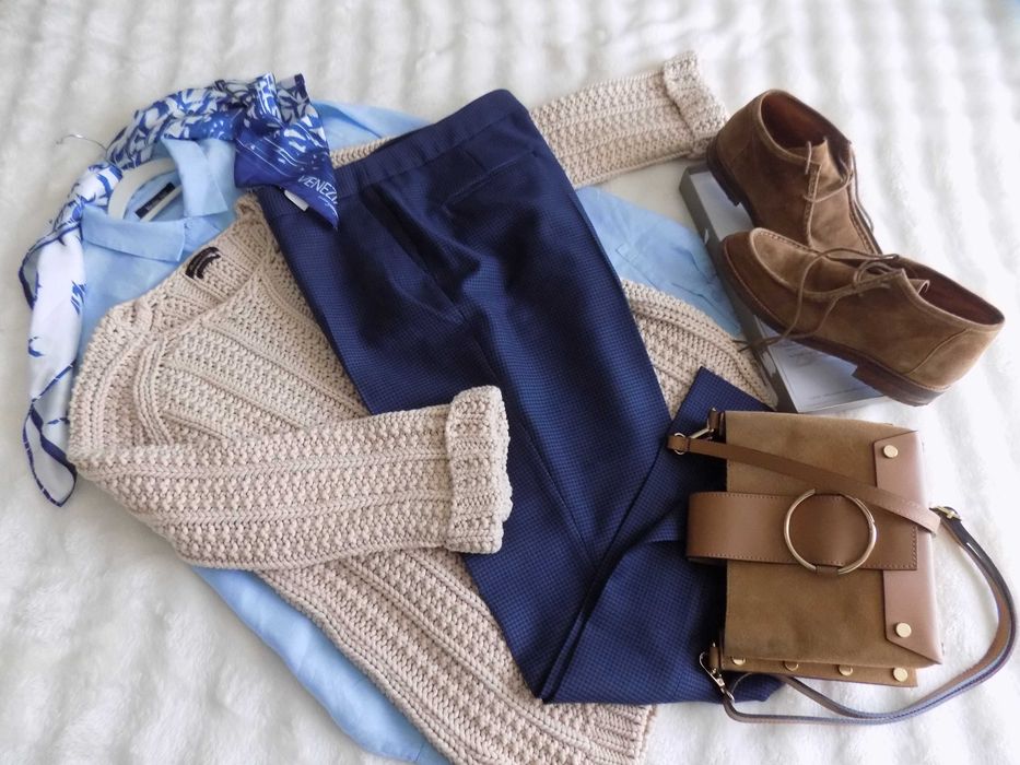 Sweter damski Massimo Dutti & spodnie & koszula M / 38