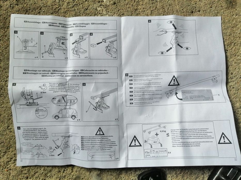 Apoios para barras de teto automóvel