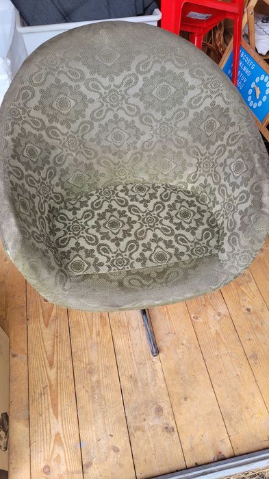 2 fotele muszelki vintage obrotowe design