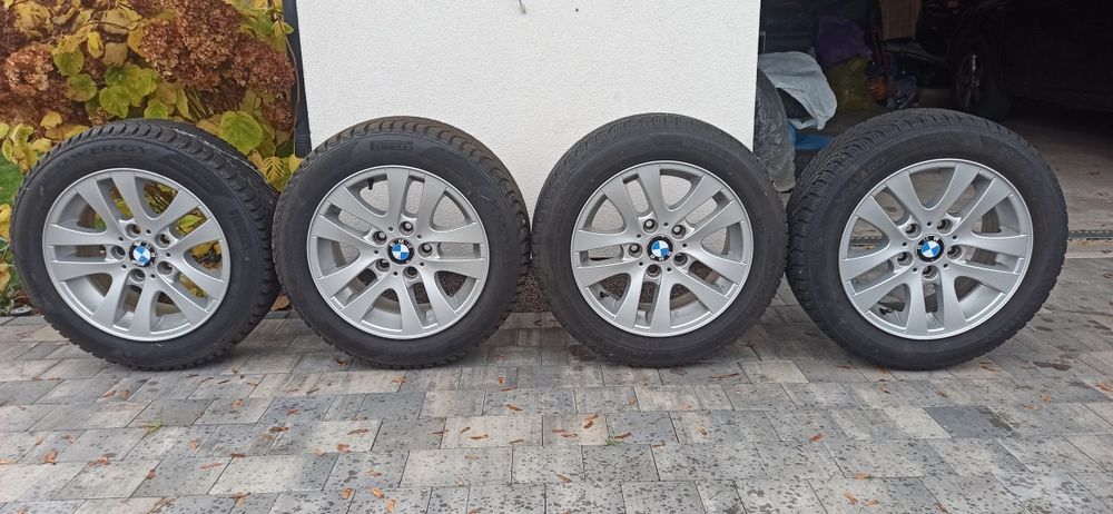 Koła, Felgi BMW R16 z oponami zimowymi Pirelli w super stanie