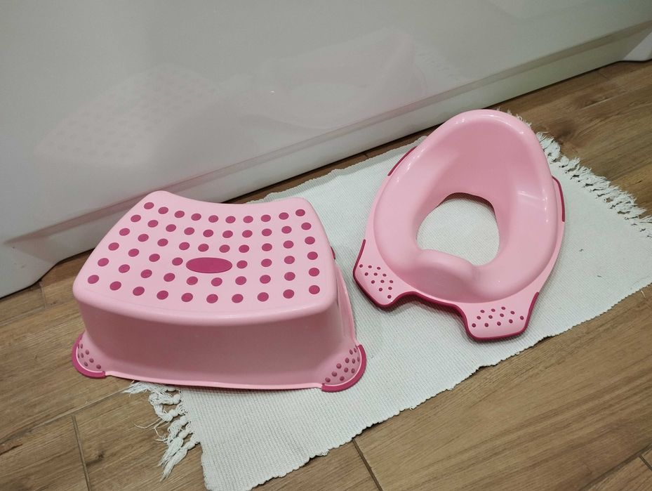 Nakładka na WC i stopień komplet różowy