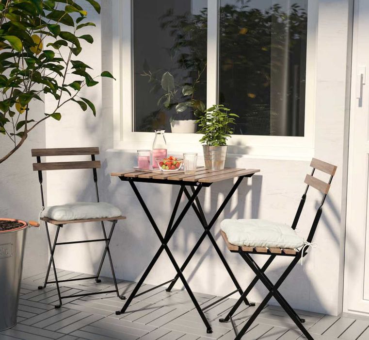 Conjunto de Jardim IKEA – 2 Cadeiras + Mesa Dobráveis