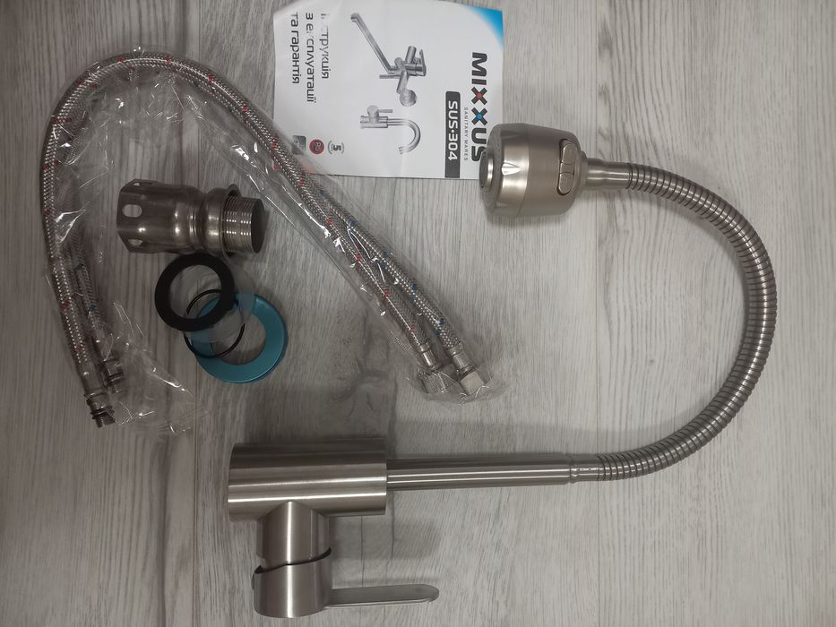 СТОП НОВИНКА!Смеситель/змішувач/кран для кухни на гайке гибкий излив