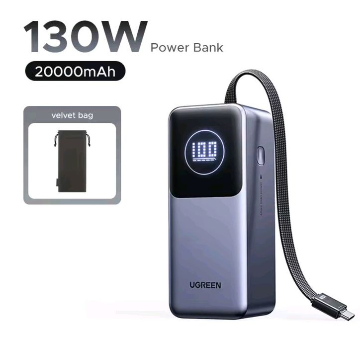 Павербанк UGREEN Nexode 130W 20000 mAh.