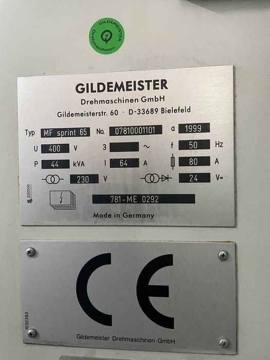 Tokarka prętowa CNC GILDEMEISTER MF-Sprint 65