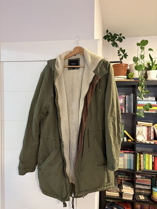 Parka kurtka Pepe Jeans, podbita barankiem, super stan, bardzo wygodna