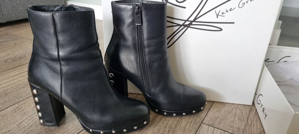 Botki nity czarne skora  Kate Gray