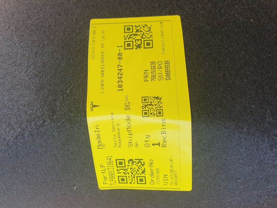 Tesla model X подкрылок, подкрыльник, підкрилок, 1034247-00-I