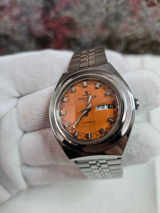 Jaeger LeCoultre automatic data swiss made orange
