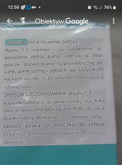 Pasta do zębów tabletek 30szt mentol