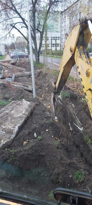 Koparko-ładowarka, minikoparka, wiertnica, młot, fundament, usługi,HDS