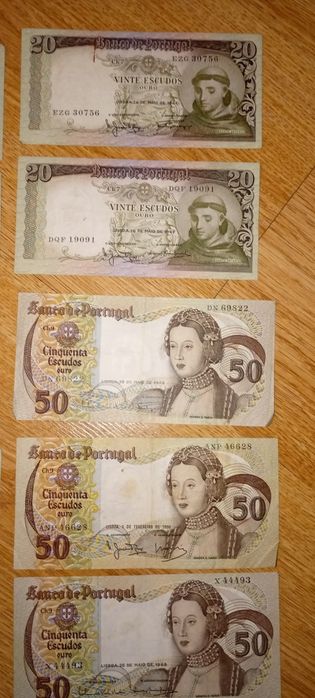 Notas antigas escudos