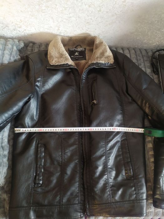 Кожанная Куртка,Черная,Мужская,Зимняя