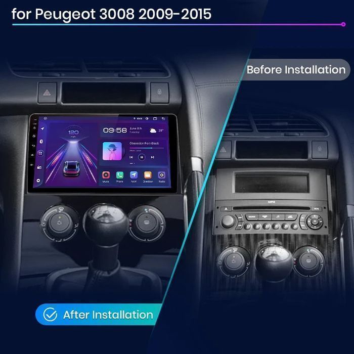 Peugeot 3008 2009-2015 – Radio Android 9" CarPlay