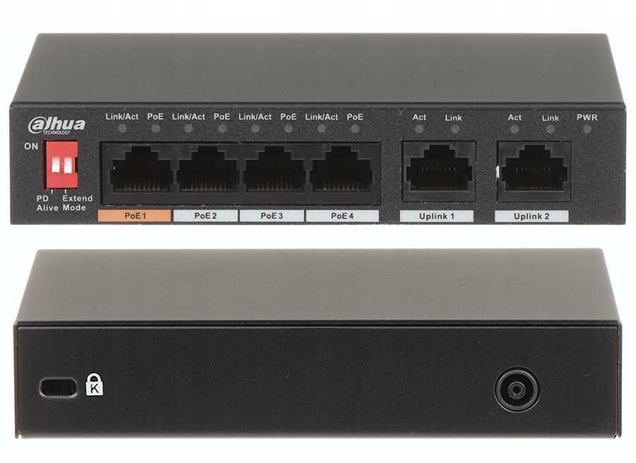 Switch Poe PFS3006-4ET-60-V2 4-Portowy DAHUA