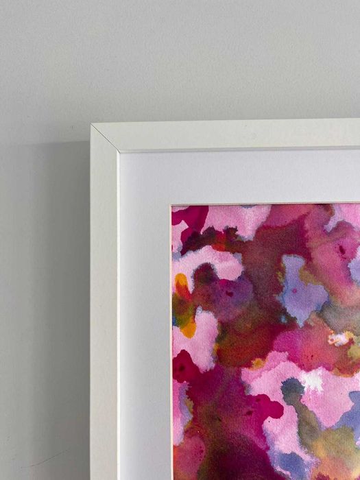 Quadro - Pintura abstrata em acrílico com moldura