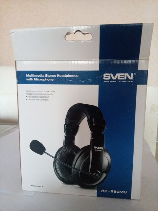 Мультимедийные стереонаушники с микрофоном SVEN  AP - 860MV