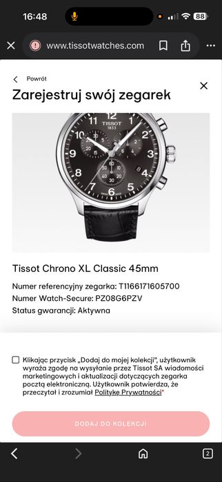 Zegarek Tissot Chrono XL Classic  nowy PL / Bulova / Certina