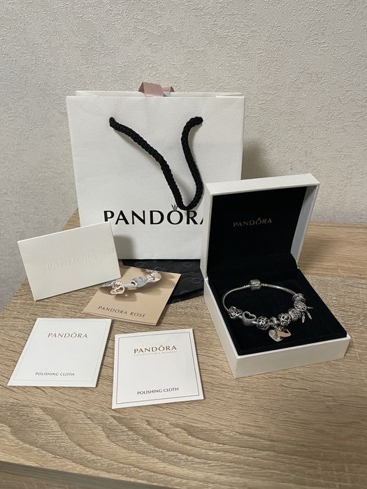 Pandora оригинал серебро+ золото