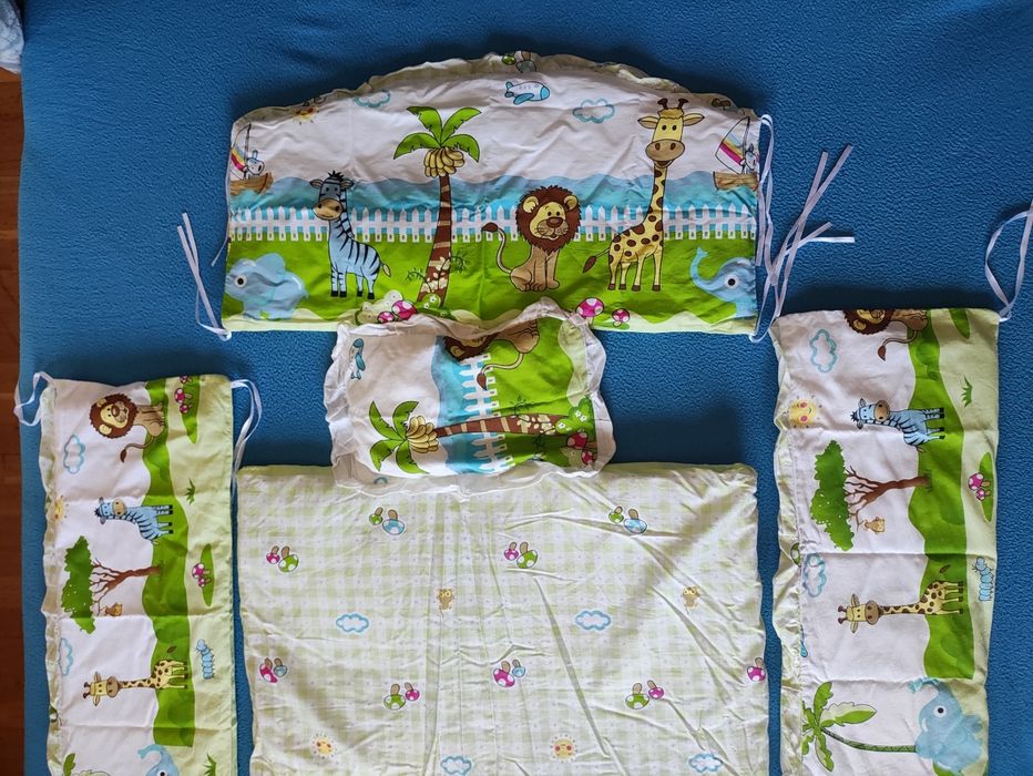 Kit de berço travesseiro, protetores laterais e superior e inferior