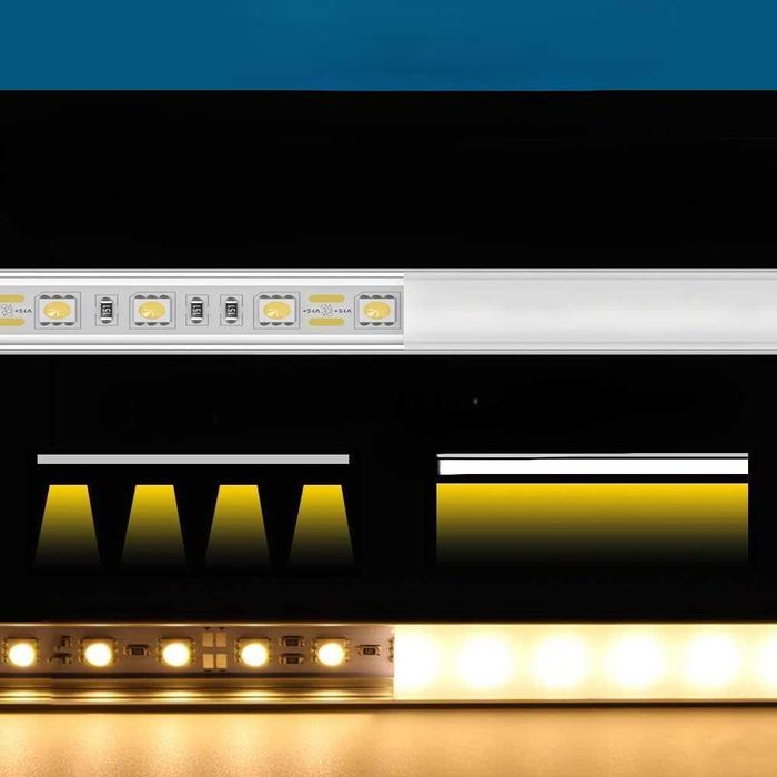 Chesbung profil LED aluminiowy V 1m 12 szt. z mleczną osłoną