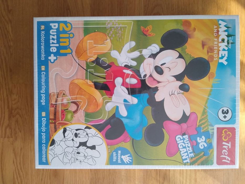 Nowe Puzzle Gigant Myszka Miki 2w1, wiek 3+