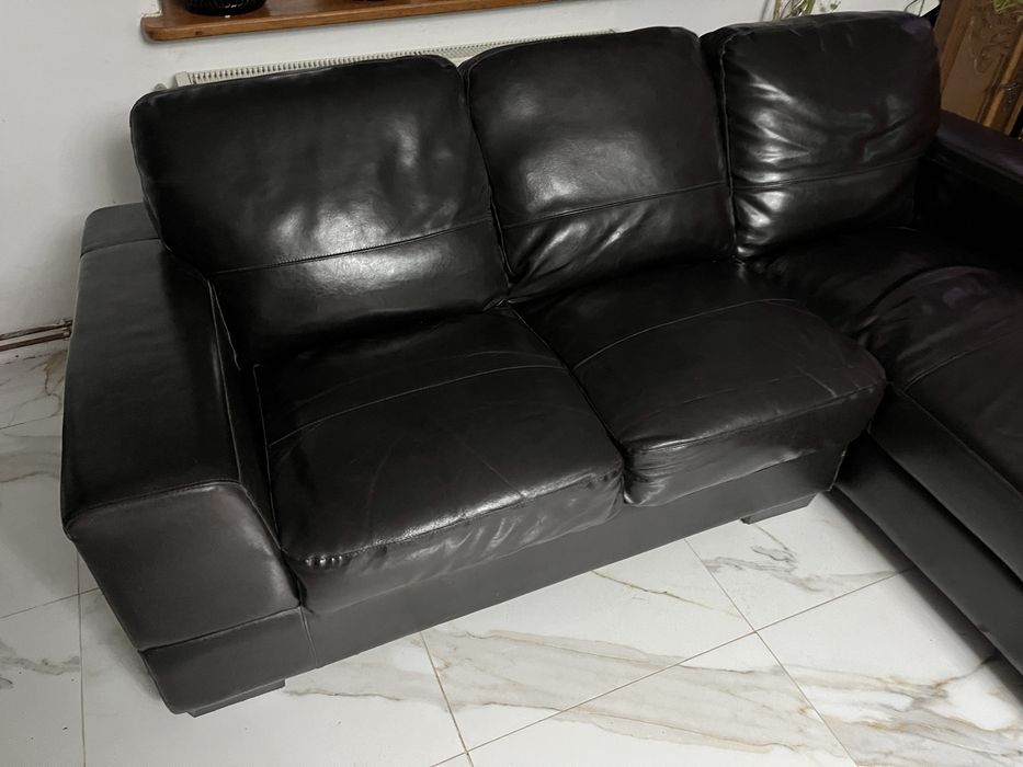 Kanapa narożna skóra naturalna