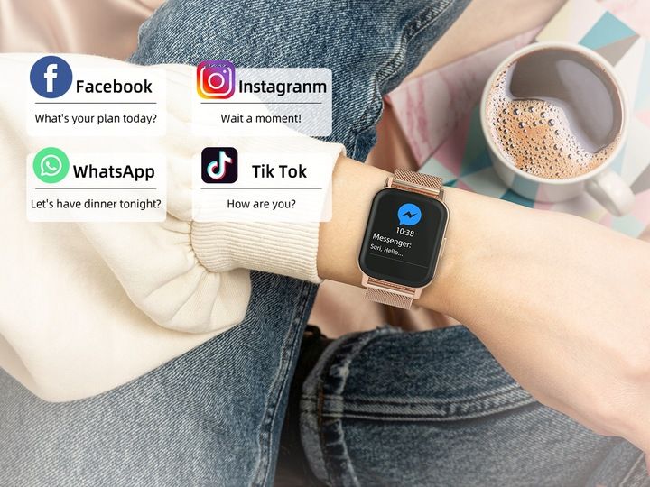 Naixues Smartwatch Zegarek Damski Połączenie Bluetooth 1.85''amoled Hd