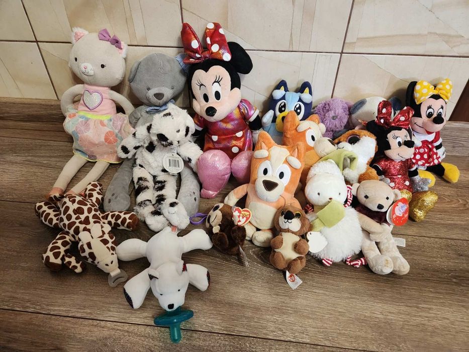 Великий пакет м'яких іграшок: Disney, Minnie Mouse, Bluey, TY та інші